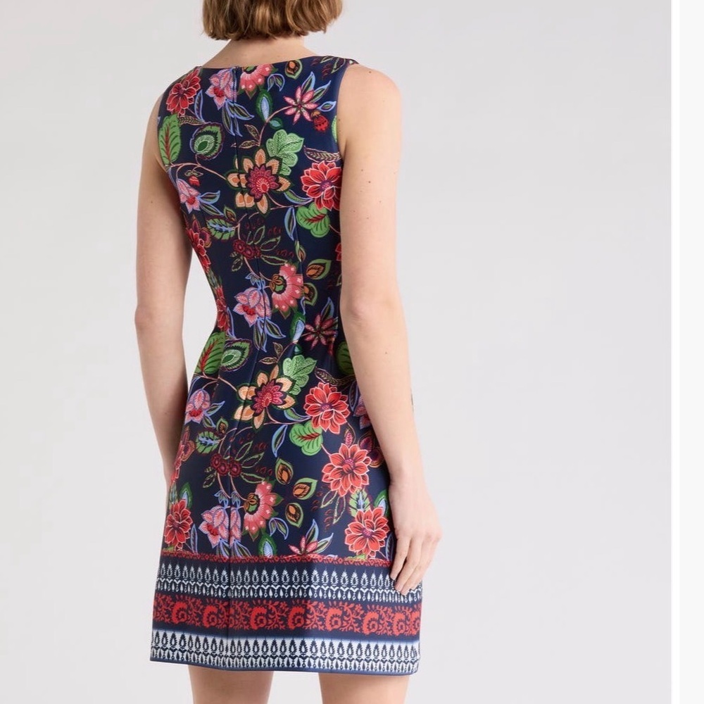 Vince Camuto Floral Sleeveless Scuba Fit & Flare Dress, Size 10 - Picture 4 of 17